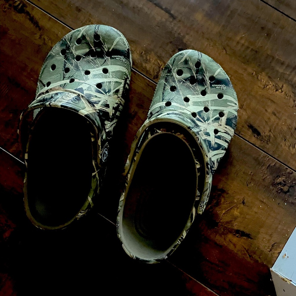 Boys Camo Crocs size 2